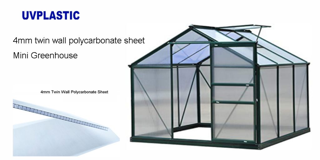 4mm Twin Wall Polycarbonate Sheet For Mini Greenhouse Uvplastic 3128